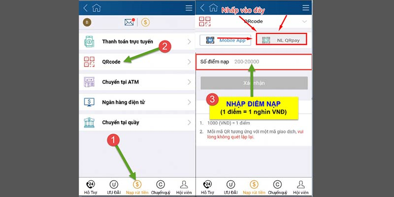 Nạp tiền kubet bằng QR code dễ dàng